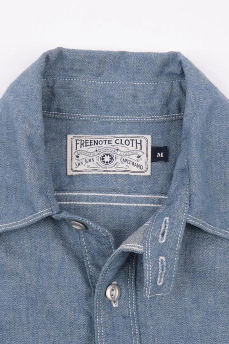 Lambert Herringbone Chambray - Freenote Cloth - Archery Close