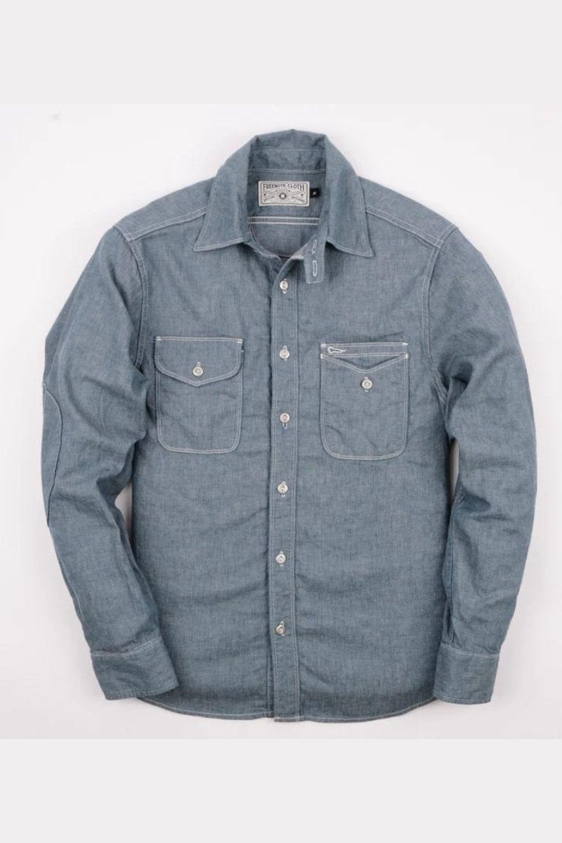 Lambert Herringbone Chambray - Freenote Cloth - Archery Close