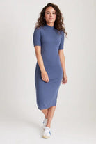 Lexi Rib Mock Neck Midi Dress - Marine Layer - Archery Close