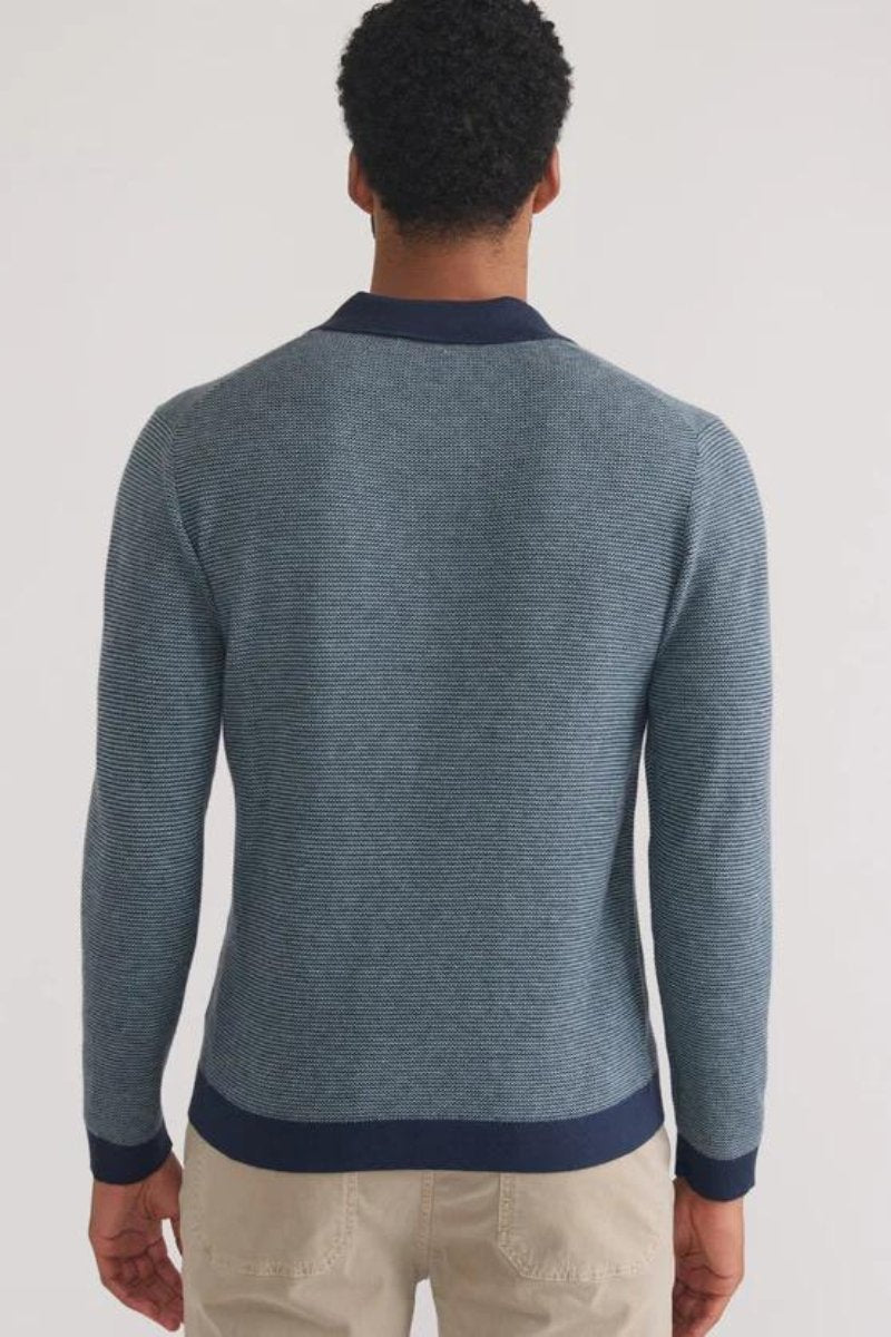 Liam Long Sleeve Sweater Polo - Marine Layer - Archery Close