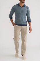 Liam Long Sleeve Sweater Polo - Marine Layer - Archery Close