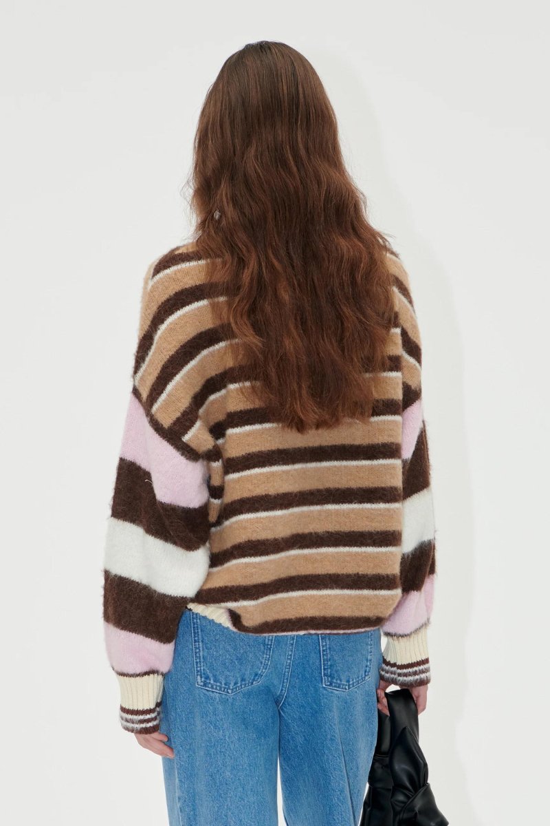 Long Sleeve Crew Knit in Multi Stripes - Stine Goya - Archery Close