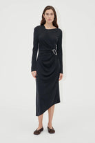 Long Sleeve Midi Dress w/ Buckle - Stine Goya - Archery Close