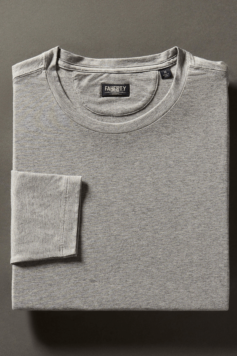 Long Sleeve Movement T Shirt - Faherty Brand - Archery Close