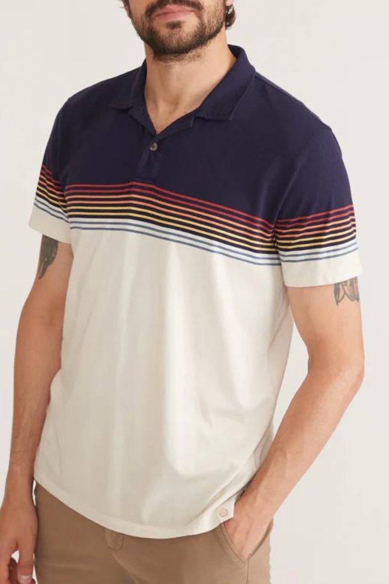 Marine Layer SS Engineered Stripe Polo - Archery Close Men's