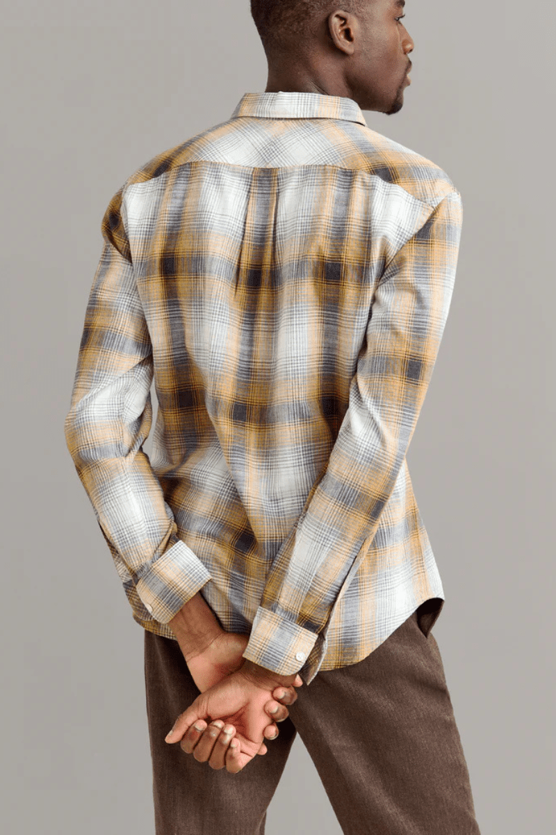 Melange Shadow Plaid John T Shirt - Billy Reid - Archery Close