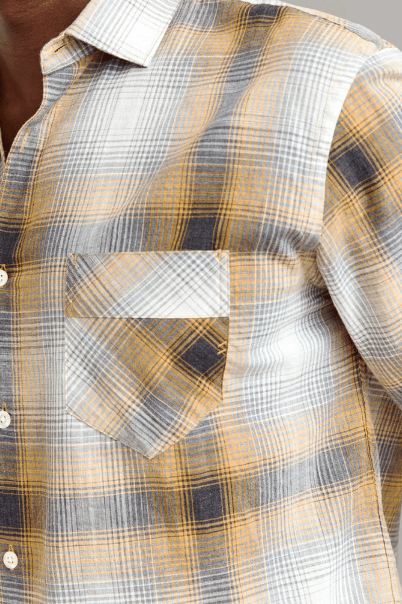 Melange Shadow Plaid John T Shirt - Billy Reid - Archery Close