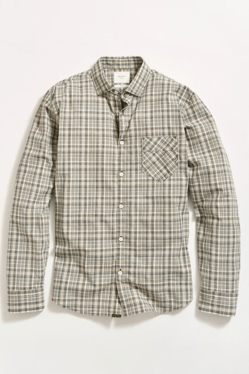 Micro - Madras Plaid John T-Shirt in Scarab - Billy Reid - Archery Close