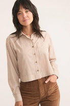 Mila Straight Hem Button Down - Marine Layer - Archery Close