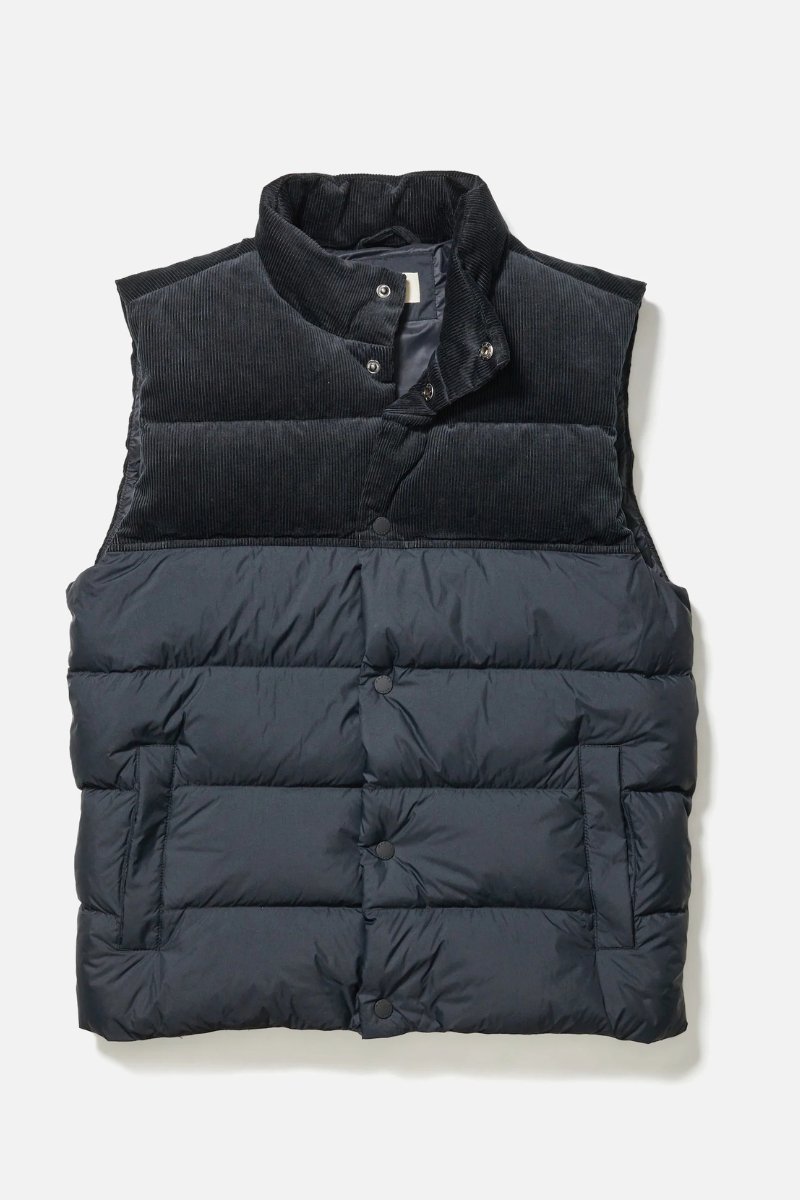 Miles Corduroy Puffer Vest - Marine Layer - Archery Close