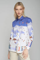 Nadine Blouse in Ski Print - Vilagallo - Archery Close