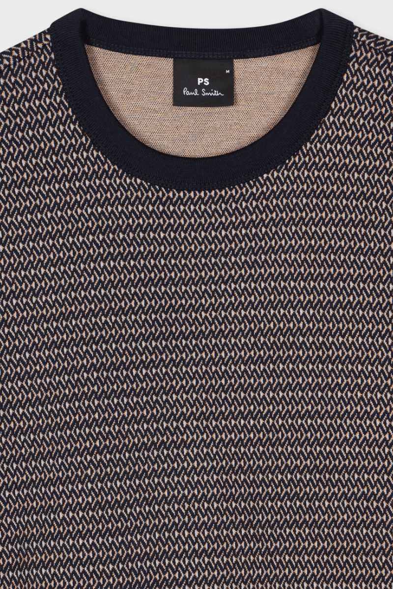 Navy Cotton - Blend Pattern T-Shirt - Paul Smith - Archery Close