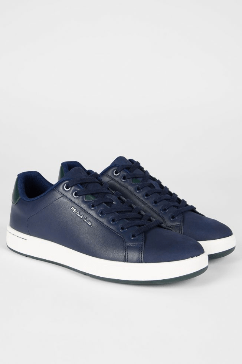 Navy Leather Albany Sneakers - Paul Smith - Archery Close