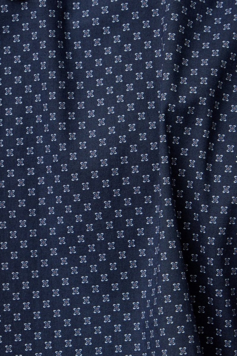 Navy Ornament Long Sleeve Shirt - Stone Rose - Archery Close