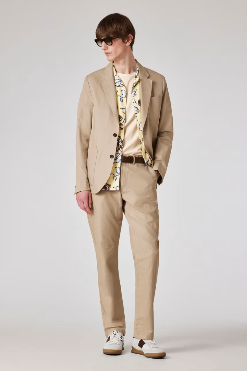 Pale Yellow Yukka Print Short Sleeve Shirt - Paul Smith - Archery Close