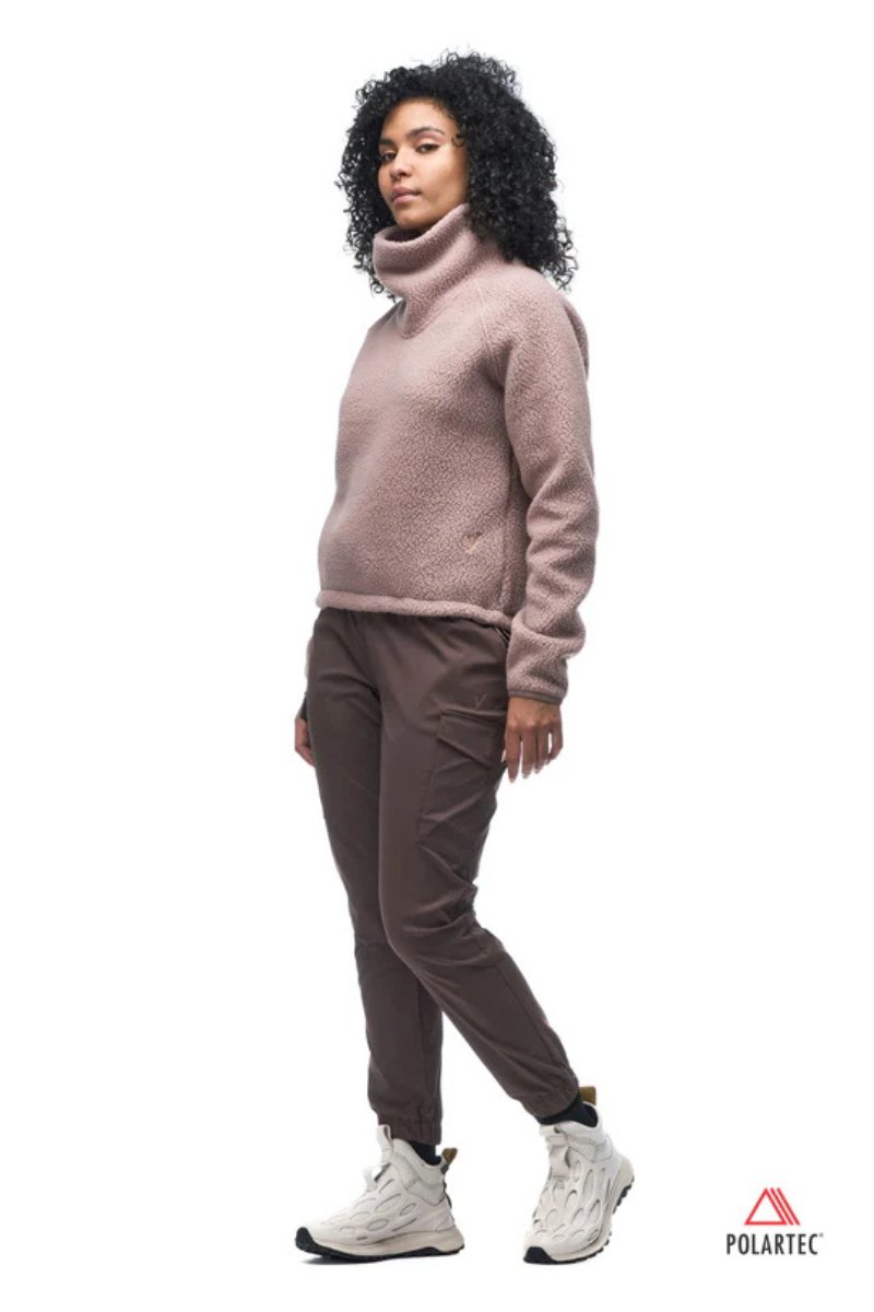 Pecora Fleece Sweater in Sepia Rose - Indyeva - Archery Close