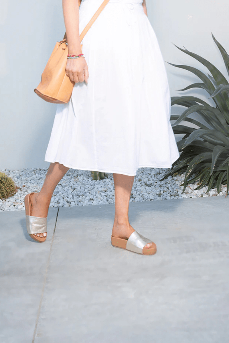 Pelican Sandal in Platinum/Beach - Beek - Archery Close