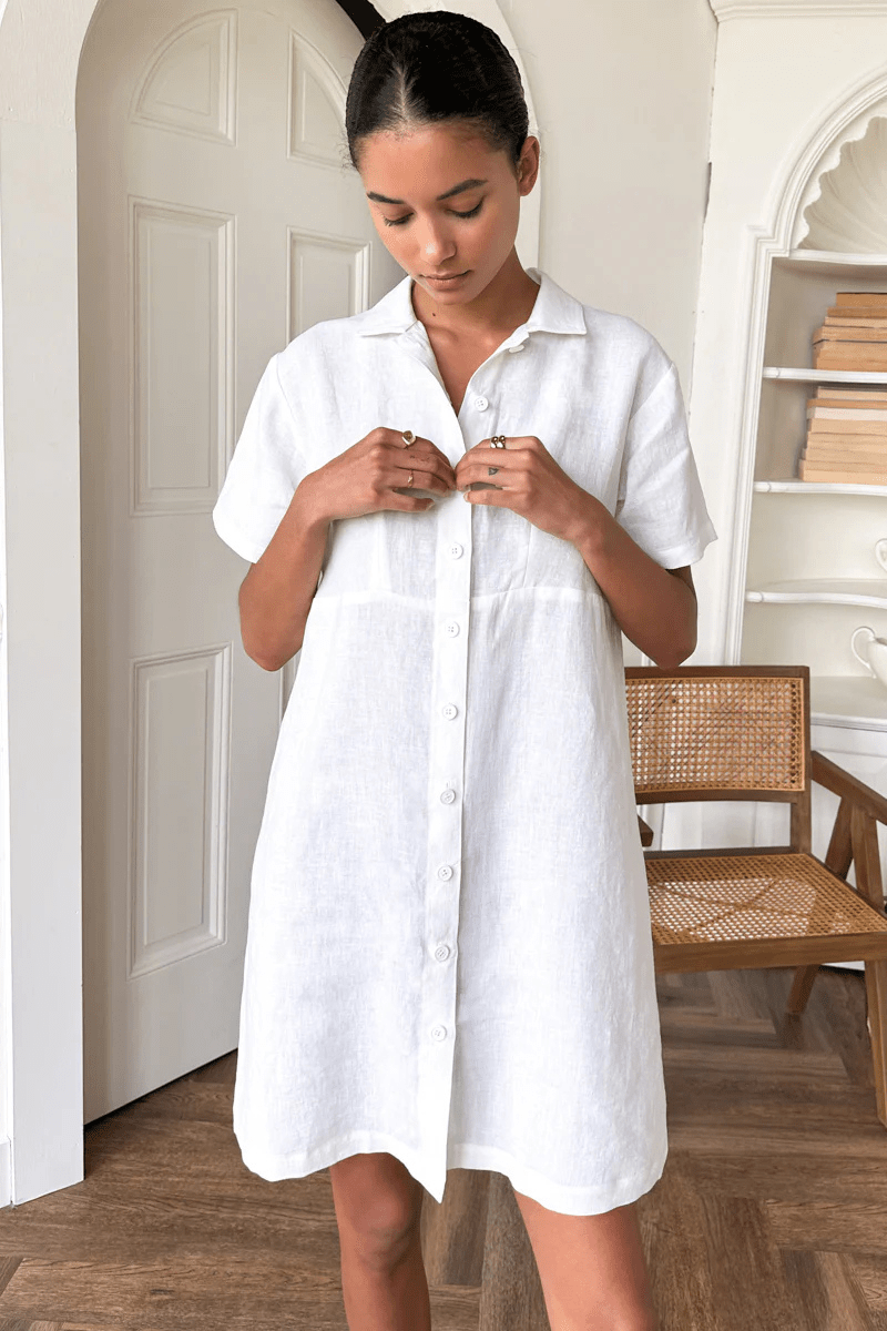 Potter's Shirtdress in White - Emerson Fry - Archery Close