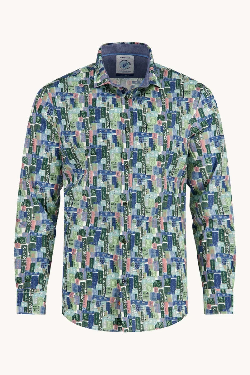 A Fish Named Fred Shirt Tokyo Signs - Multicolour Green