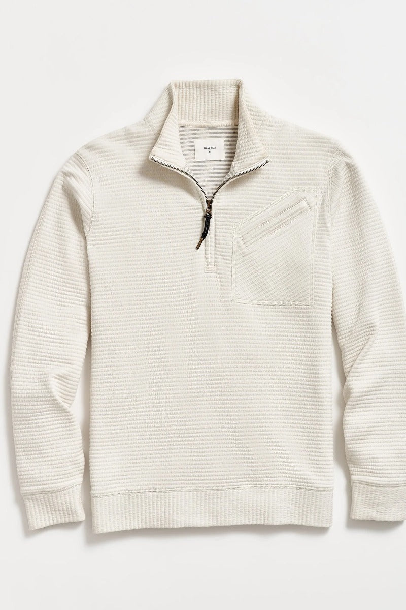 Billy Reid Quilted Half Zip - Tinted White