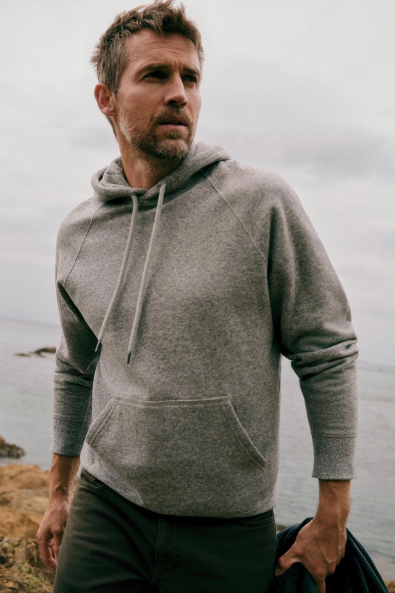 Faherty Brand High Standard Fleece Hoodie - Pebble Grey Heather