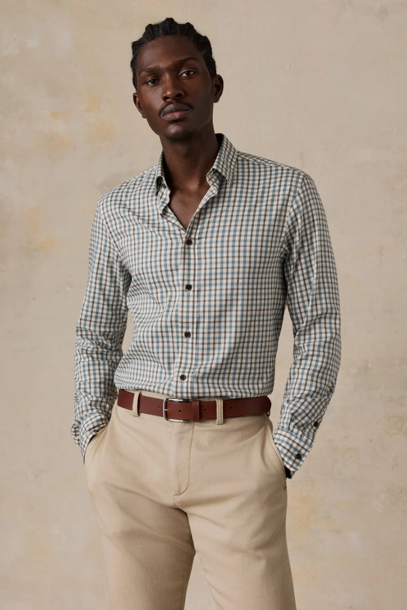 Faherty Brand Soft Twill Movement Shirt in Burr Oak Gingham
