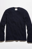 Billy Reid Martin Mini Waffle Crew - Carbon Blue
