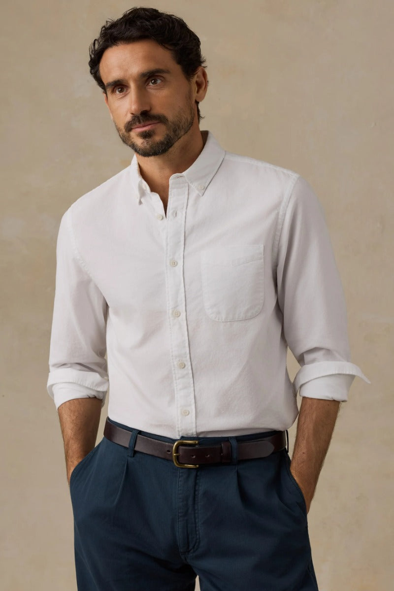 Faherty Brand Laundered Oxford Shirt - Pure White