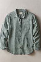 Marine Layer Stretch Selvage Long Sleeve Shirt - Balsam Mini Stripe