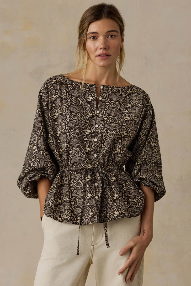Faherty Brand Coastal Poplin Faye Top - Night Bloom