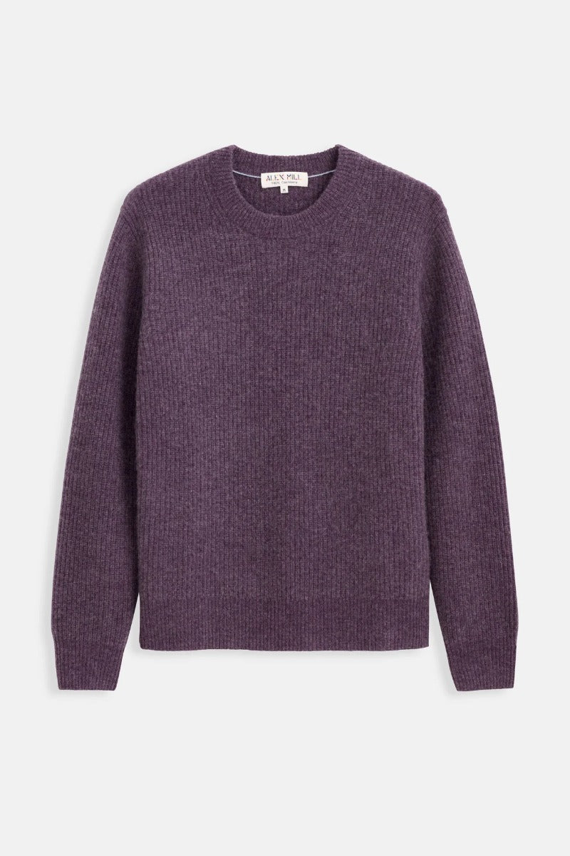 Alex Mill Jordan Sweater in Washed Cashmere - Heather Amethyst