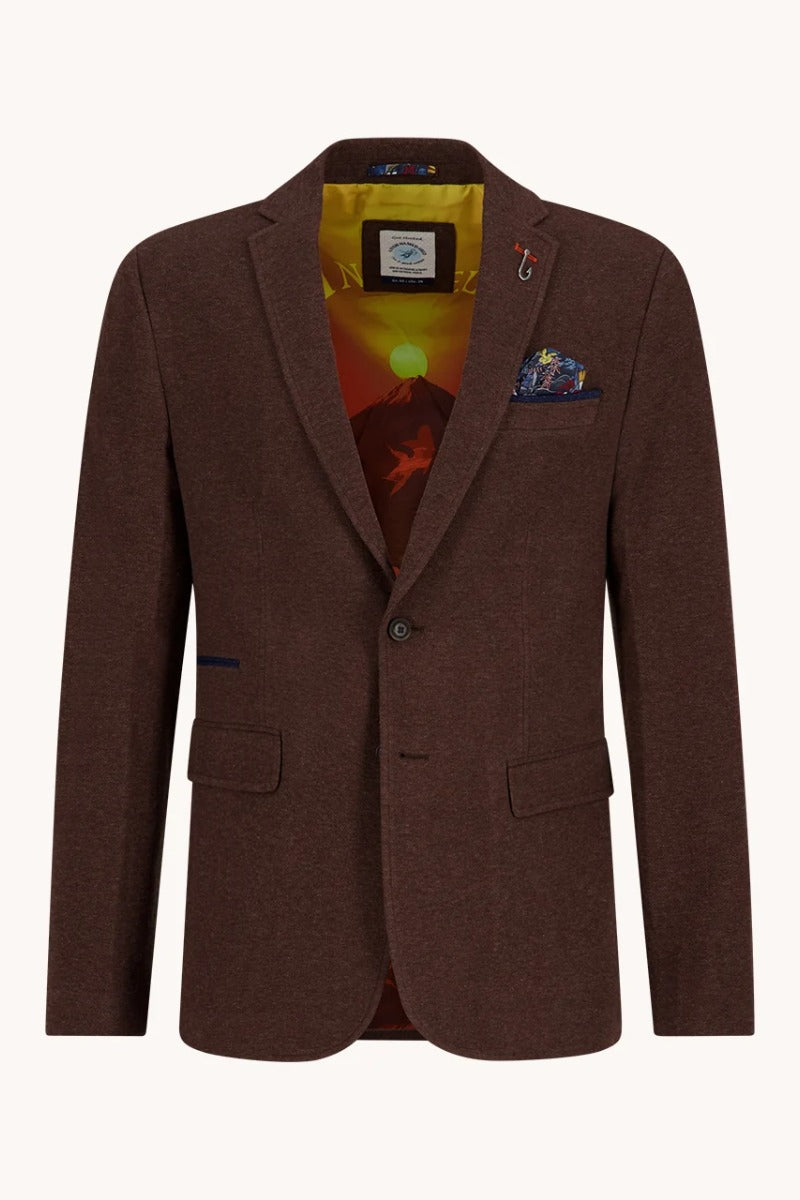 A Fish Named Fred Blazer Pique - Chocolate Brown