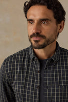 Faherty Brand Coastline Knit Shirt in Charcoal Sage Check