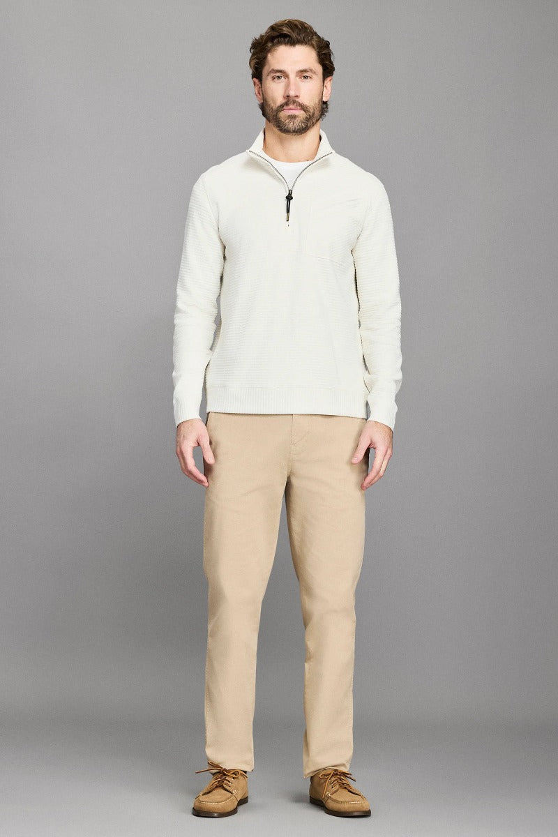 Billy Reid Quilted Half Zip - Tinted White