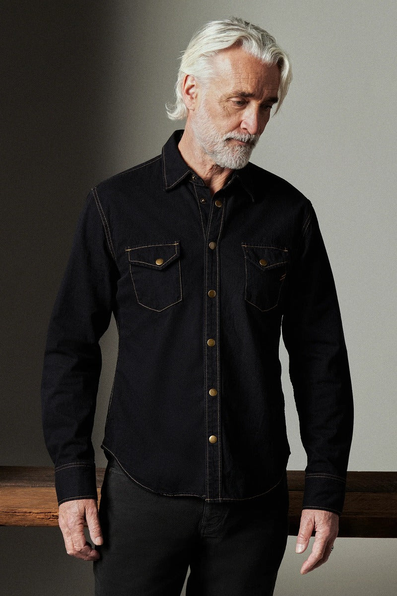 Billy Reid Shoals Denim Shirt - Black