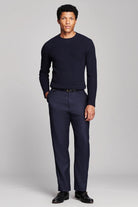 Billy Reid Martin Mini Waffle Crew - Carbon Blue