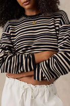 Faherty Brand Throwback Studio Crew - Coastal Coal Stripe