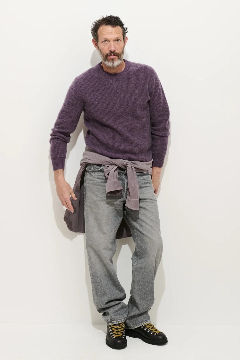 Alex Mill Jordan Sweater in Washed Cashmere - Heather Amethyst