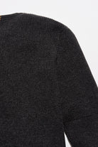 Billy Reid Martin Mini Waffle Crew - Charcoal Heather