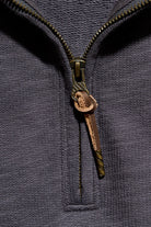 Billy Reid French Terry Half Zip - Asphalt