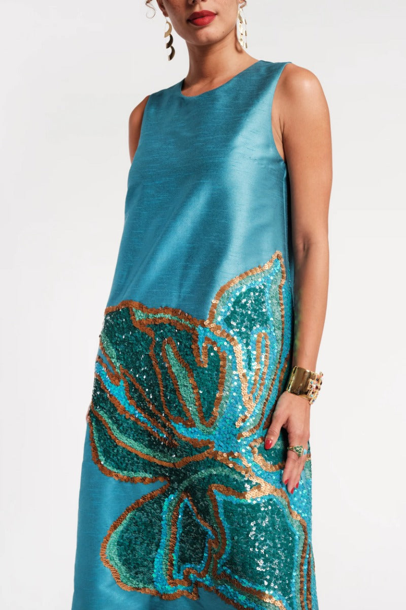 Frances Valentine Alice Midi Dress  - Teal