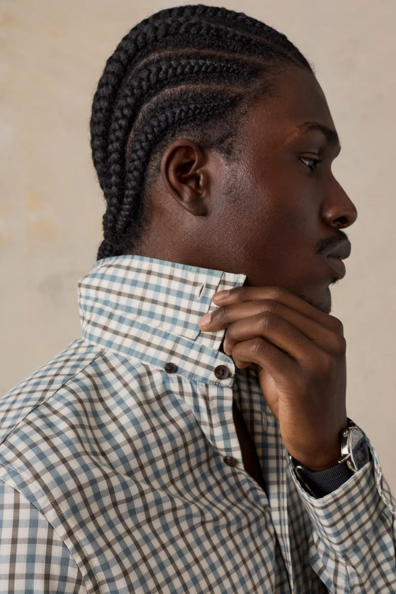 Faherty Brand Soft Twill Movement Shirt in Burr Oak Gingham