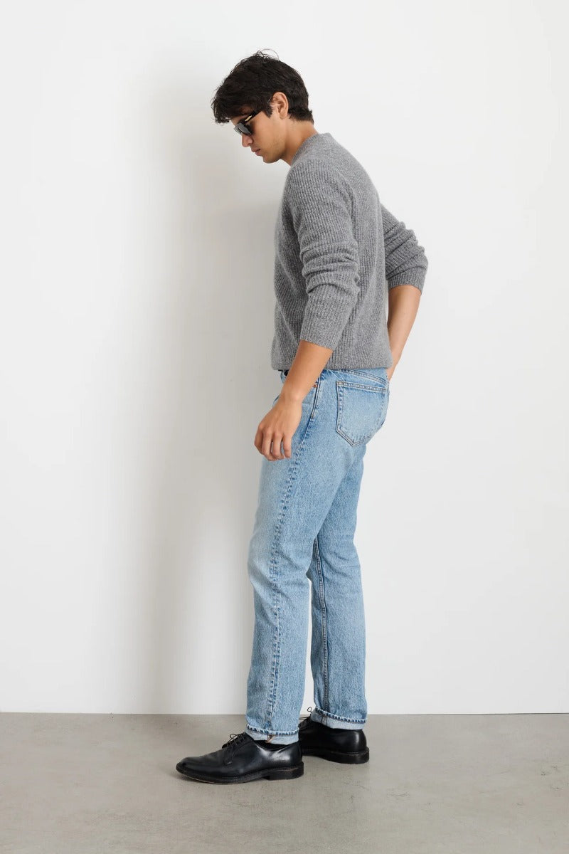 Alex Mill Jordan Sweater in Washed Cashmere - Marled Heather Grey