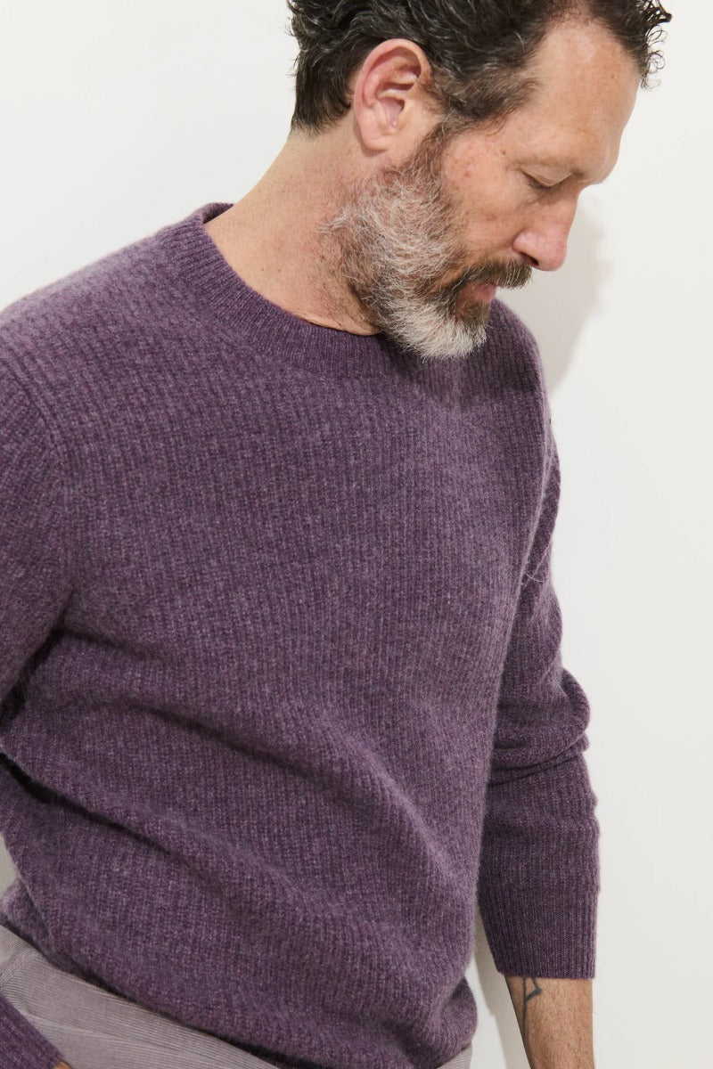 Alex Mill Jordan Sweater in Washed Cashmere - Heather Amethyst