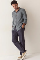 Marine Layer Stretch Selvage Long Sleeve Shirt - Balsam Mini Stripe
