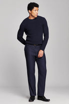 Billy Reid Martin Mini Waffle Crew - Carbon Blue