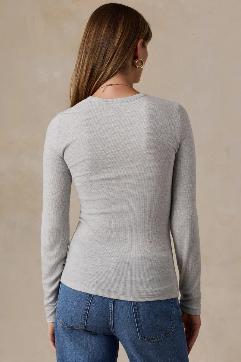 Faherty Brand Featherweight Freestyle Layering Crew - Light Grey Heather