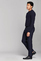 Billy Reid Martin Mini Waffle Crew - Carbon Blue