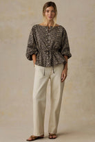 Faherty Brand Coastal Poplin Faye Top - Night Bloom