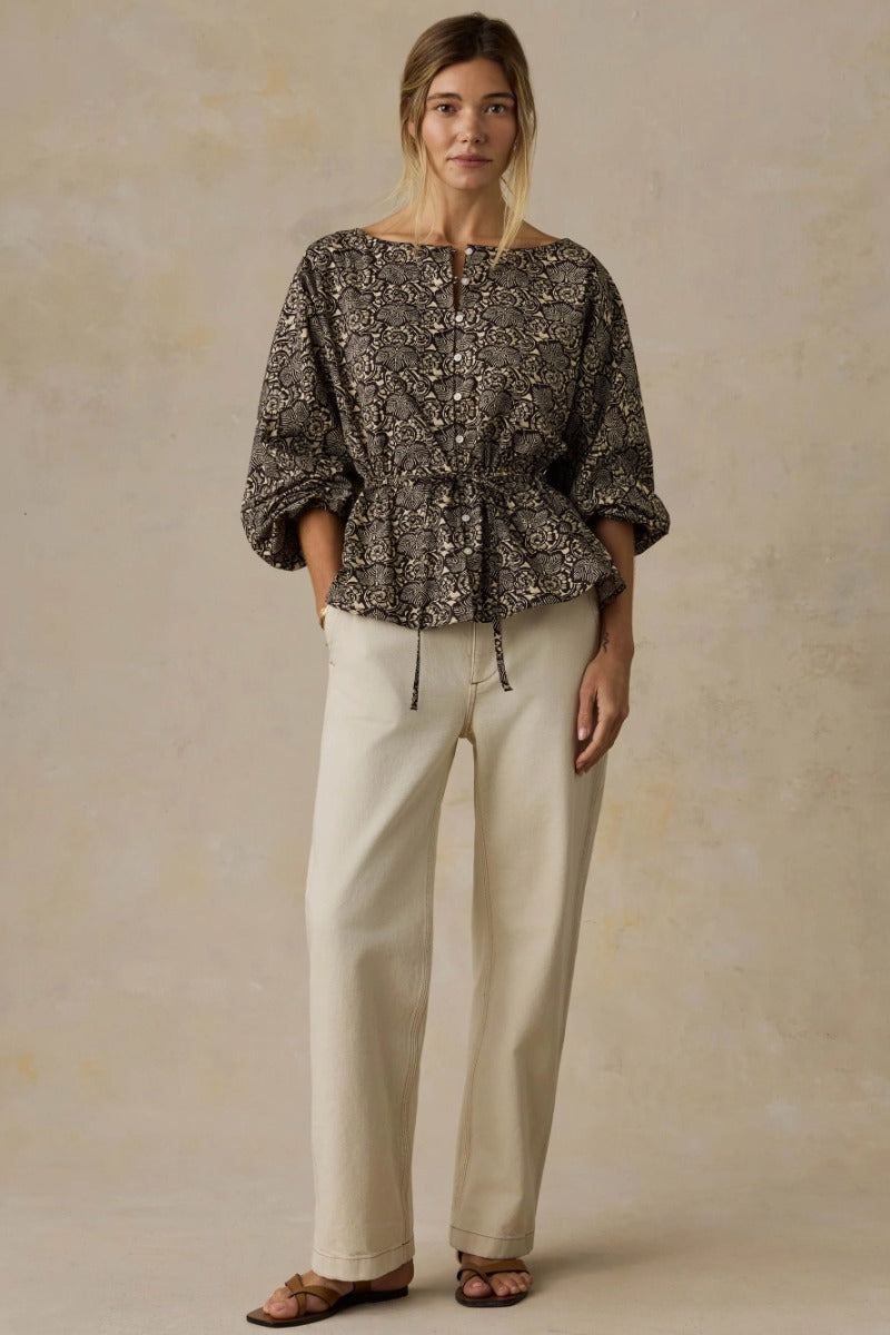 Faherty Brand Coastal Poplin Faye Top - Night Bloom